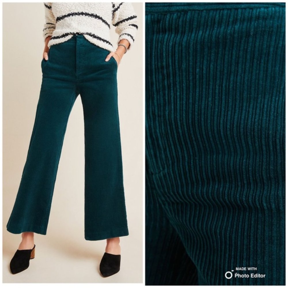 Anthropologie PILCRO ULTRA HIGH-RISE WIDE-LEG CORDUROY PANTS